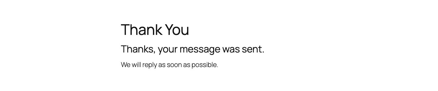 Published thank-you page opened after a successful Contact Form 7 submission