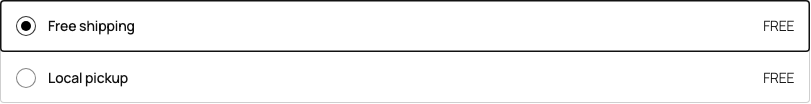WooCommerce checkout showing both Free shipping and Local pickup choices