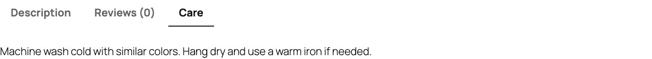WooCommerce product page showing a Care tab beside the native product tabs