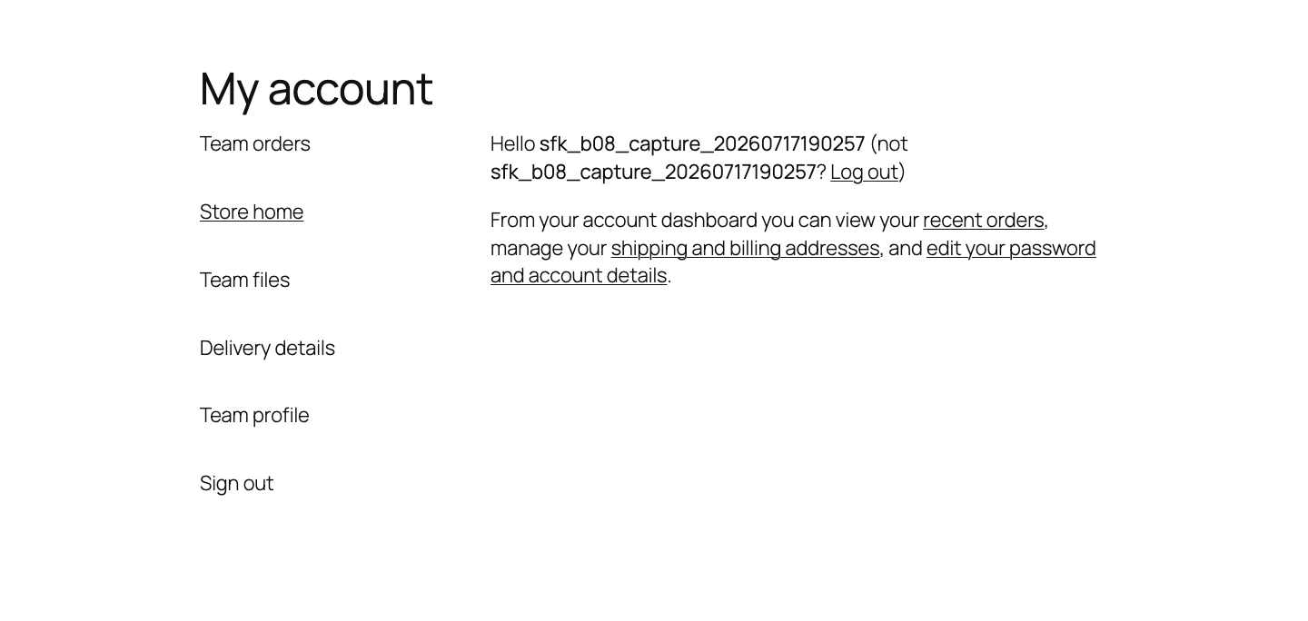 WooCommerce customer My Account page showing renamed menu words