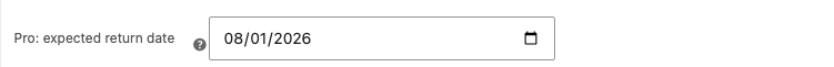 WooCommerce product settings with an optional expected return date